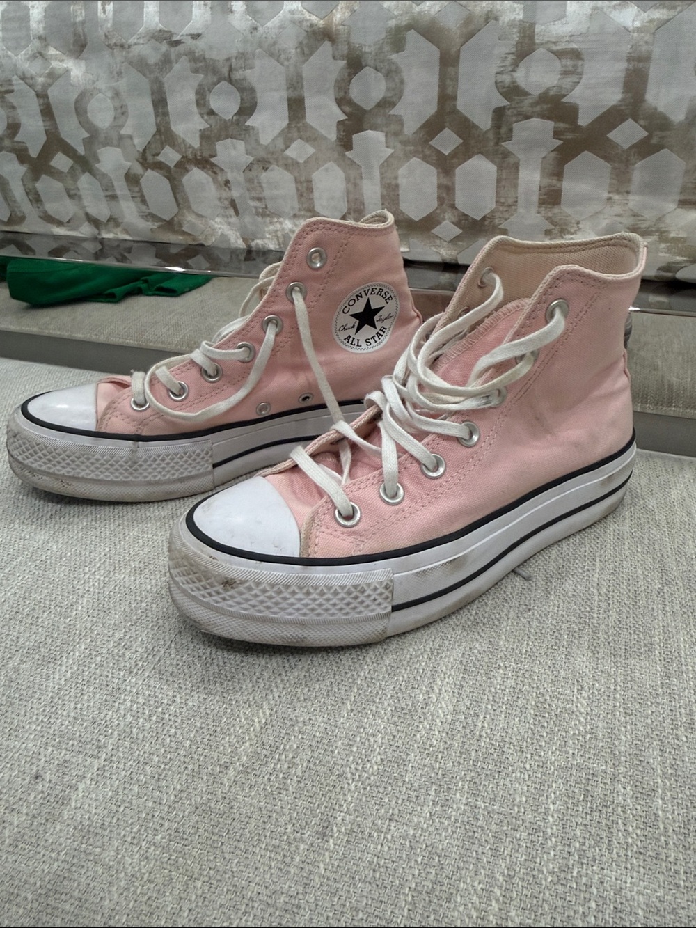 Converse Pink Platform High-Top Sneakers